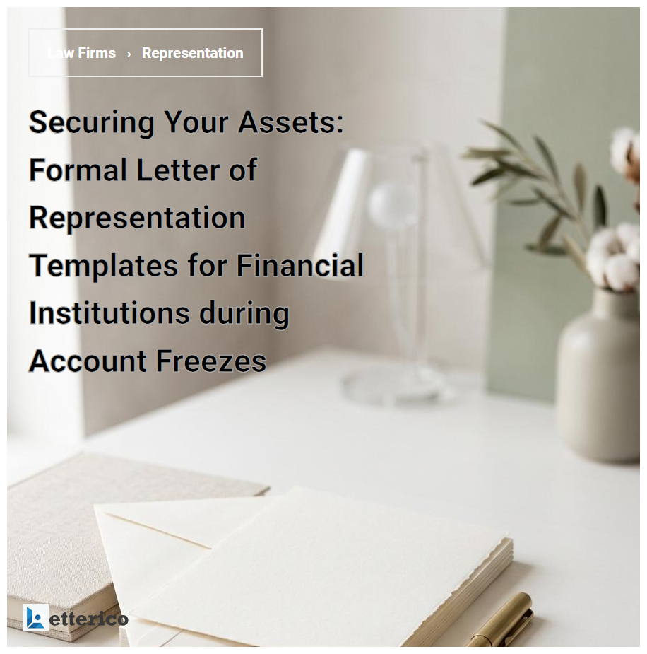 Securing Your Assets: Formal Letter of Representation Templates for Financial Institutions during Account Freezes