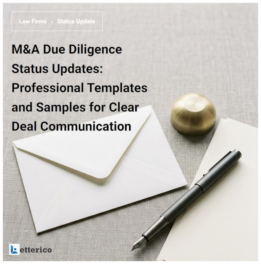 M&A Due Diligence Status Updates: Professional Templates and Samples for Clear Deal Communication