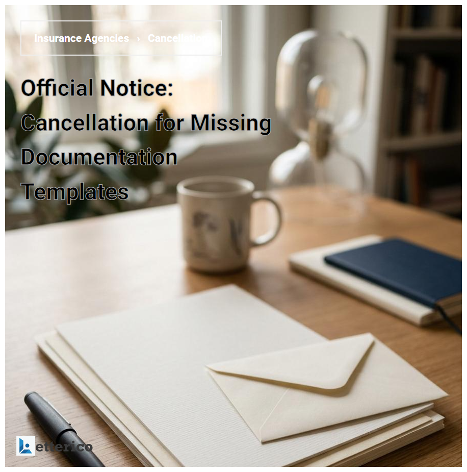 Official Notice: Cancellation for Missing Documentation Templates