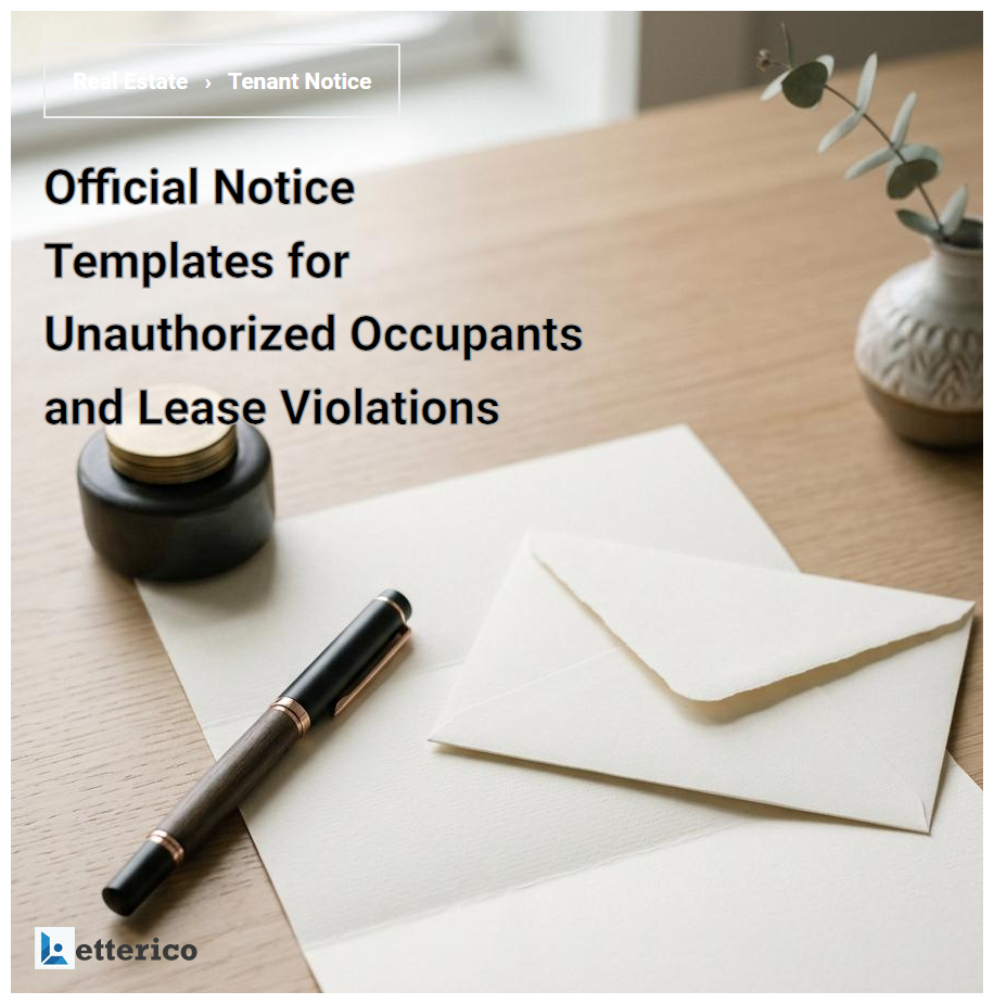 Official Notice Templates for Unauthorized Occupants and Lease Violations