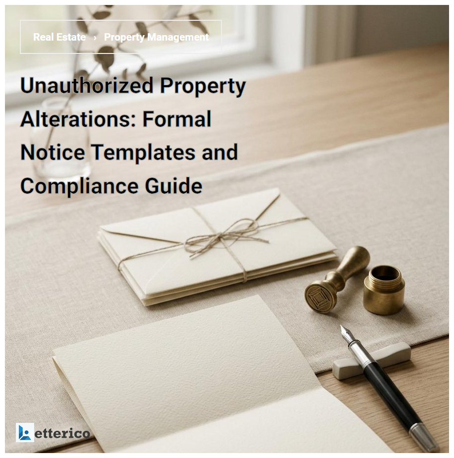 Unauthorized Property Alterations: Formal Notice Templates and Compliance Guide