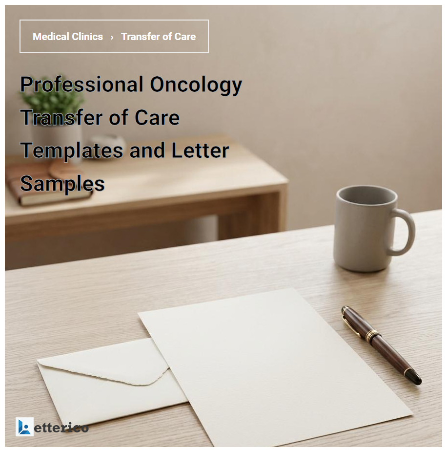 Professional Oncology Transfer of Care Templates and Letter Samples