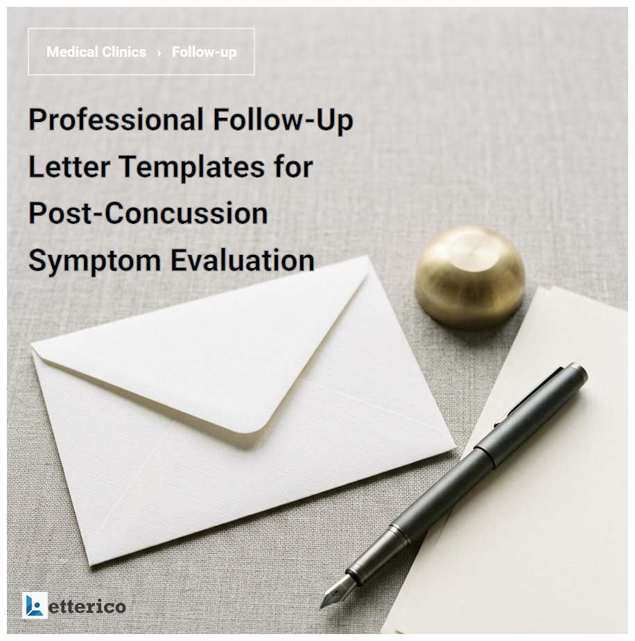 Professional Follow-Up Letter Templates for Post-Concussion Symptom Evaluation