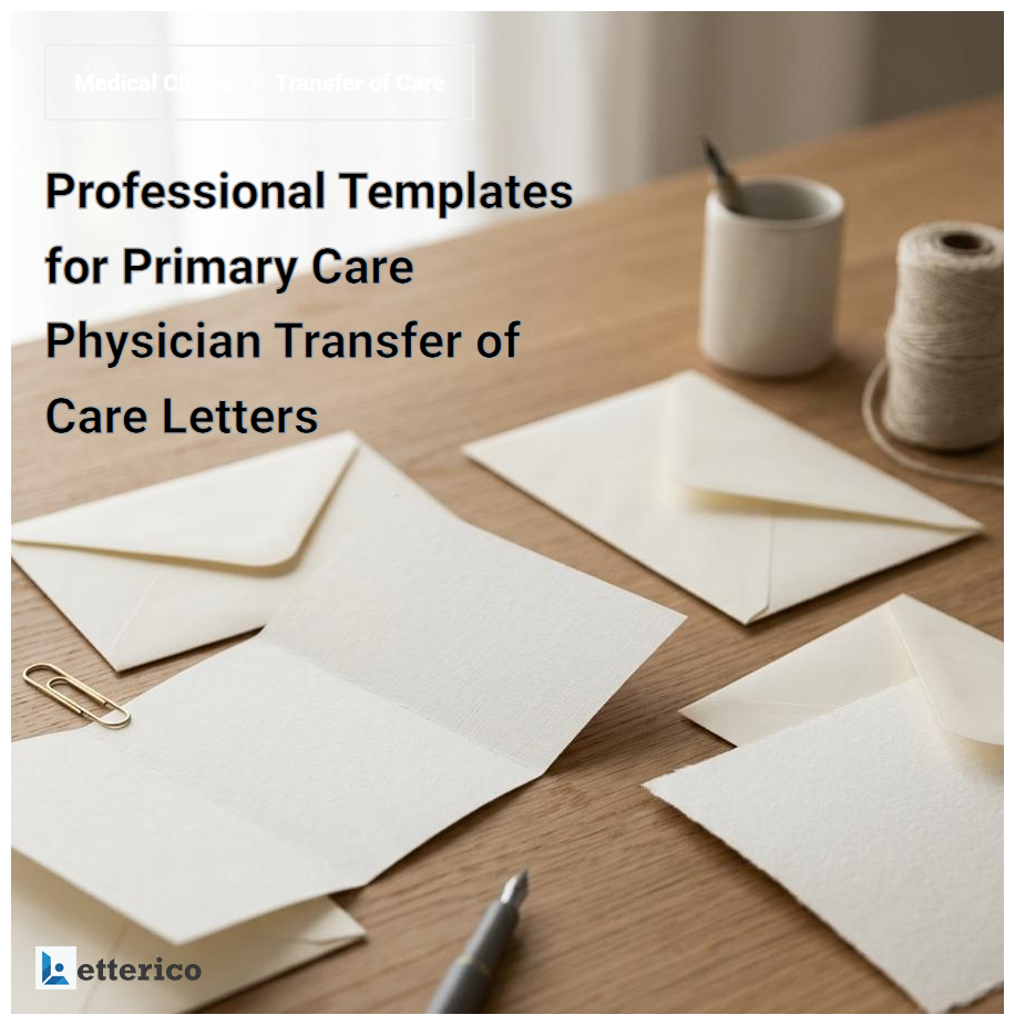 Professional Templates for Primary Care Physician Transfer of Care Letters