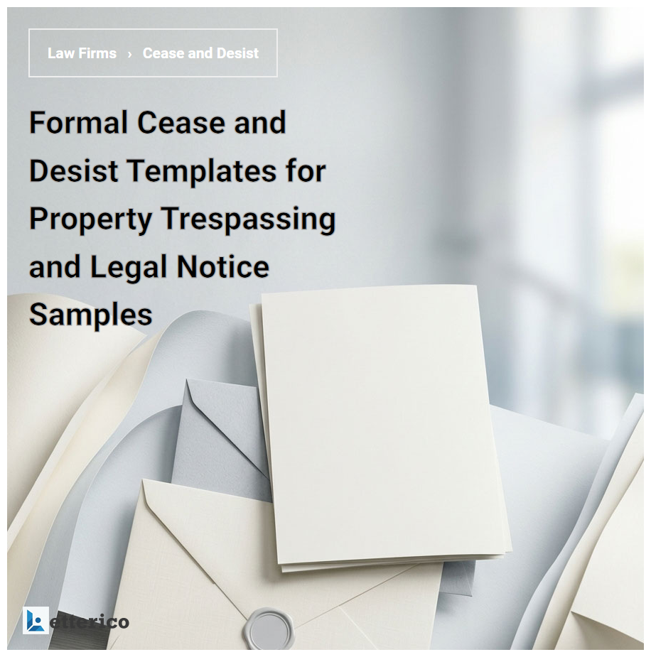 Formal Cease and Desist Templates for Property Trespassing and Legal Notice Samples