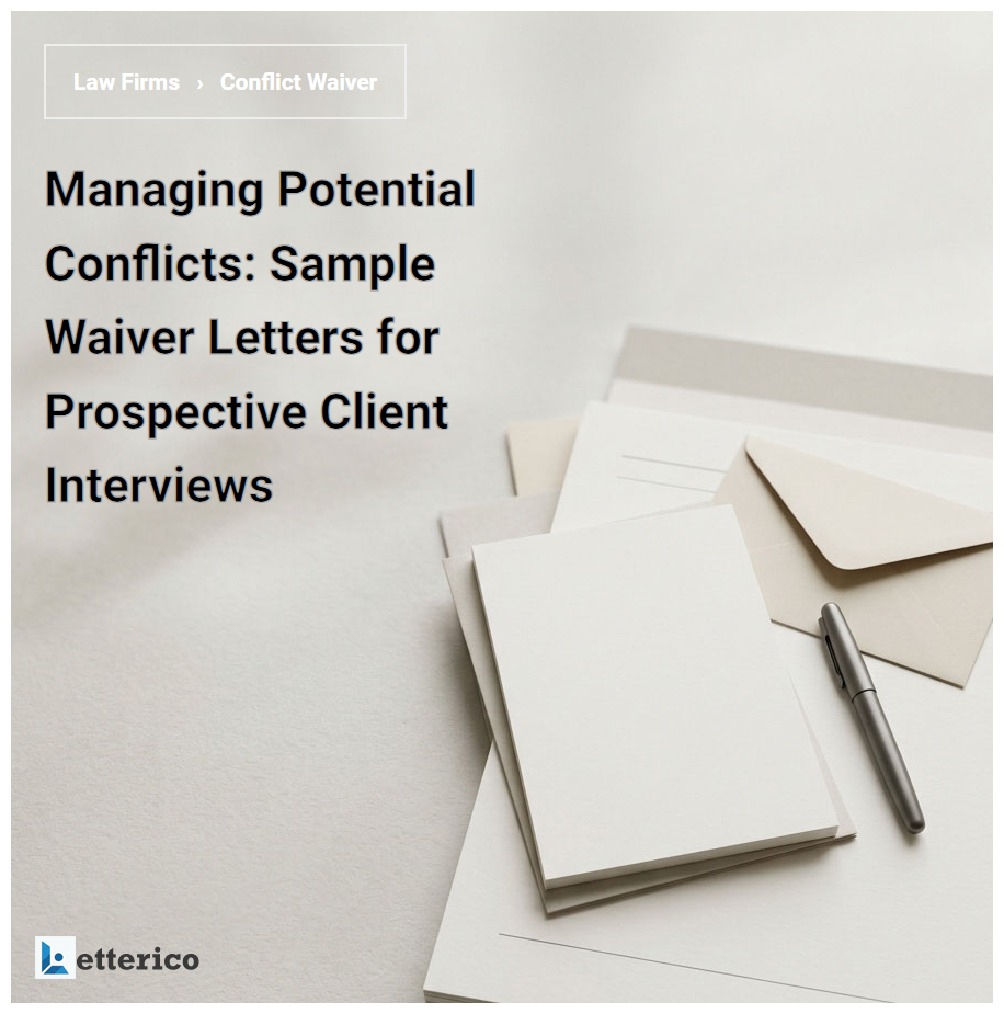 Managing Potential Conflicts: Sample Waiver Letters for Prospective Client Interviews