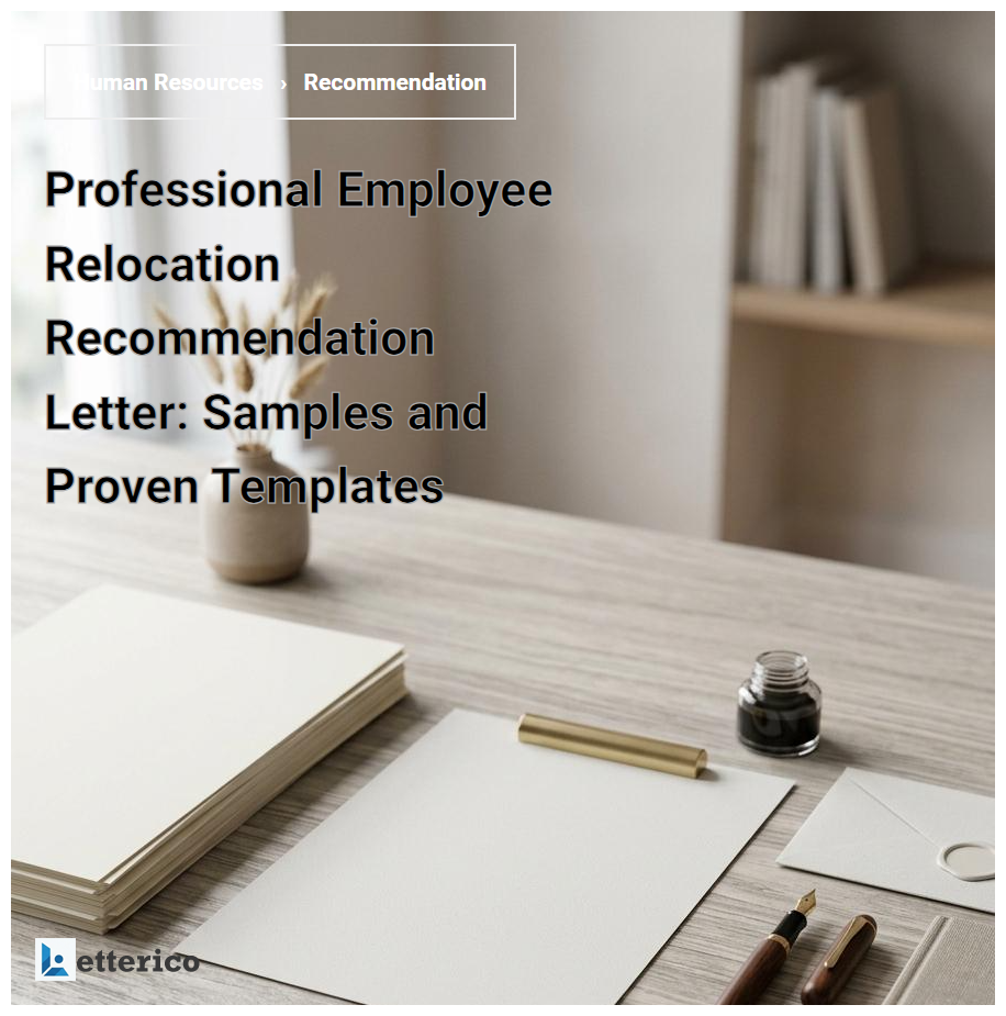 Professional Employee Relocation Recommendation Letter: Samples and Proven Templates
