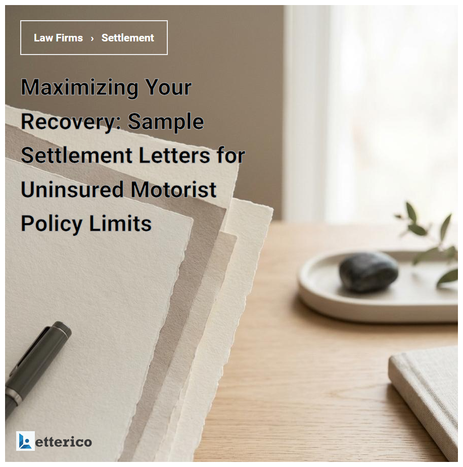 Maximizing Your Recovery: Sample Settlement Letters for Uninsured Motorist Policy Limits