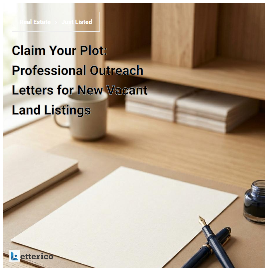 Claim Your Plot: Professional Outreach Letters for New Vacant Land Listings