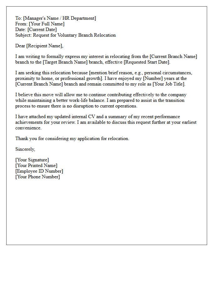 Internal Voluntary Branch Relocation Letter