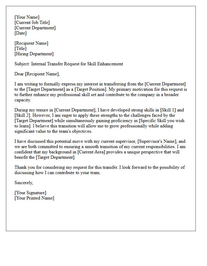 Skill Enhancement Department Transfer Letter