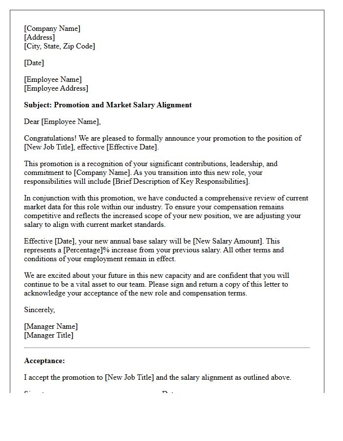 Promotion Based Market Salary Alignment Letter
