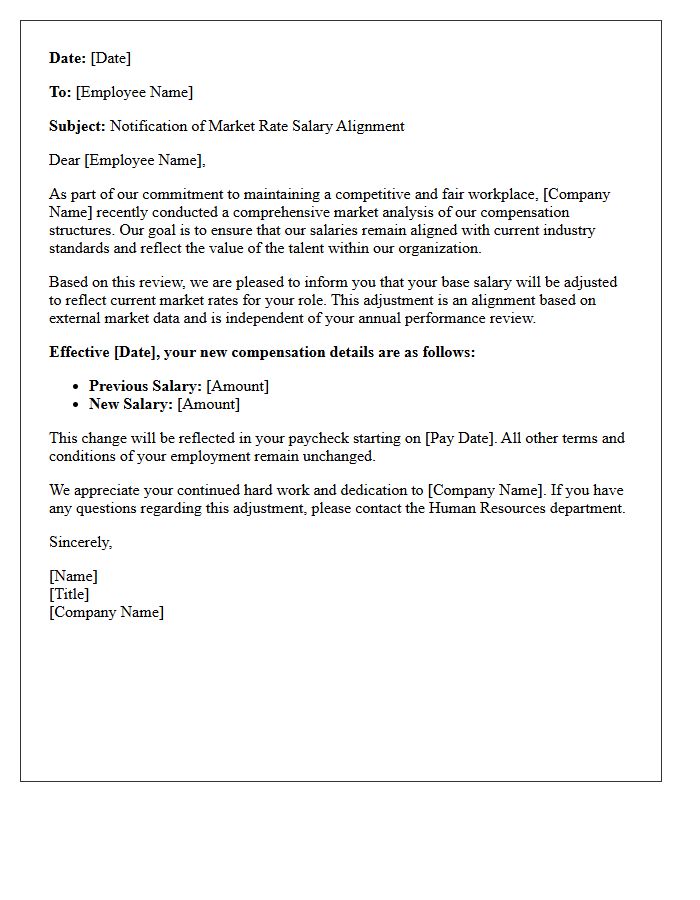 Company Wide Market Rate Salary Alignment Letter