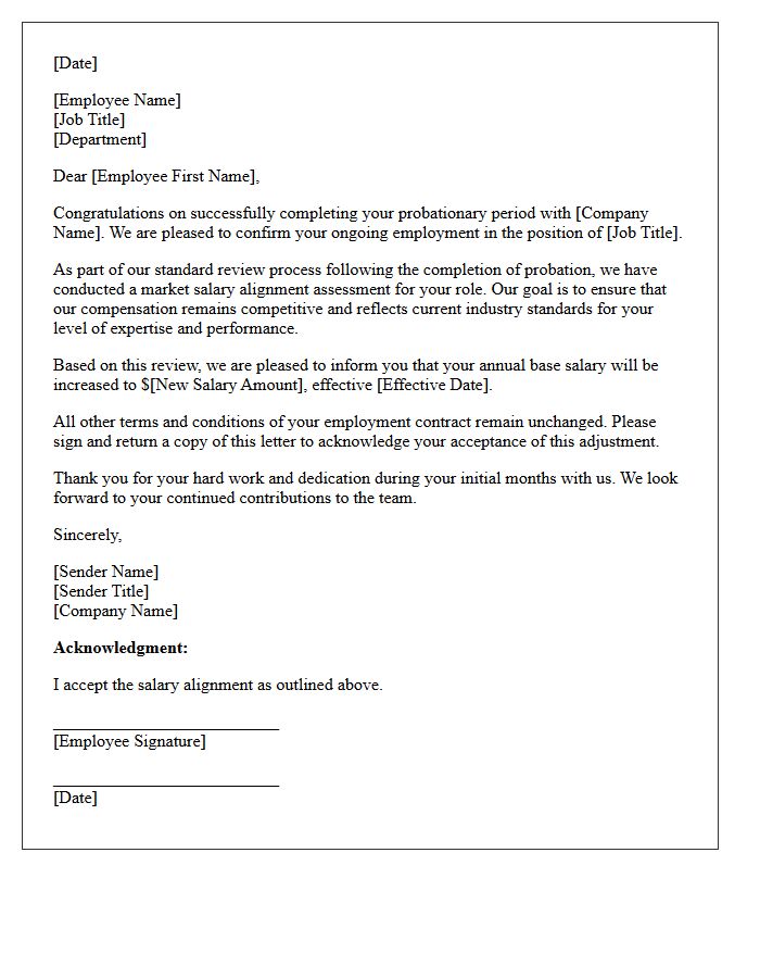 Post Probation Market Salary Alignment Letter