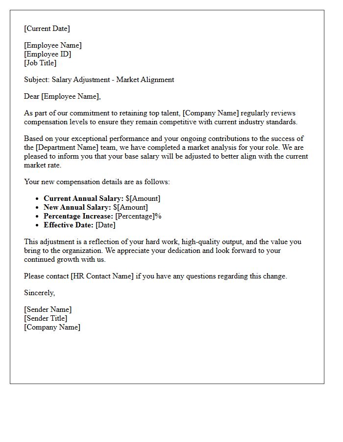 Top Performer Market Salary Alignment Letter