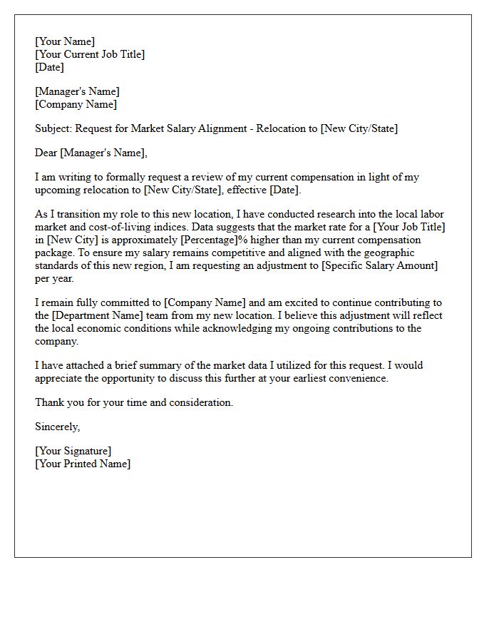 Geographic Relocation Market Salary Alignment Letter