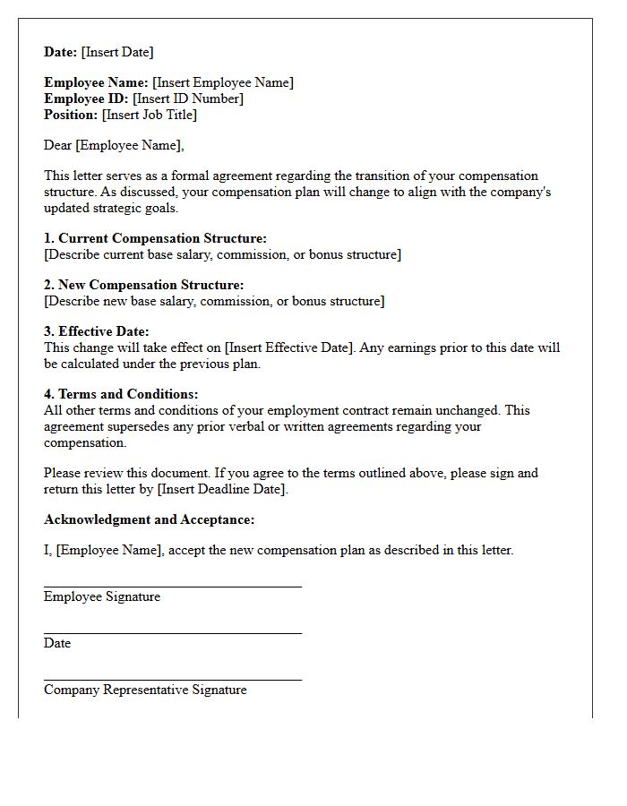 Compensation Plan Transition Agreement Letter