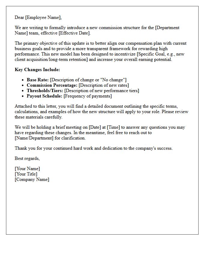 New Commission Structure Introduction Letter