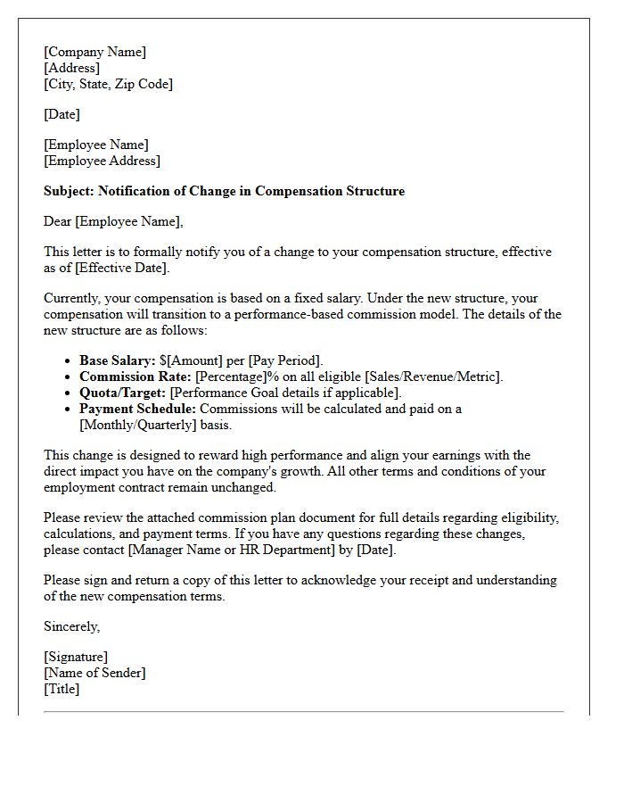 Base Pay to Performance Commission Letter