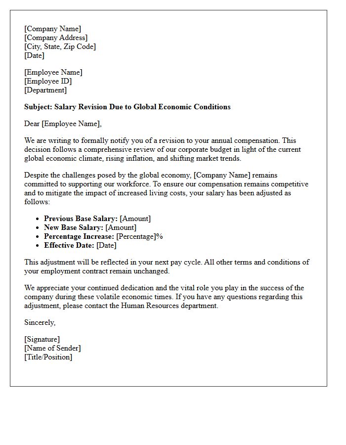 Global Economic Impact Salary Revision Letter