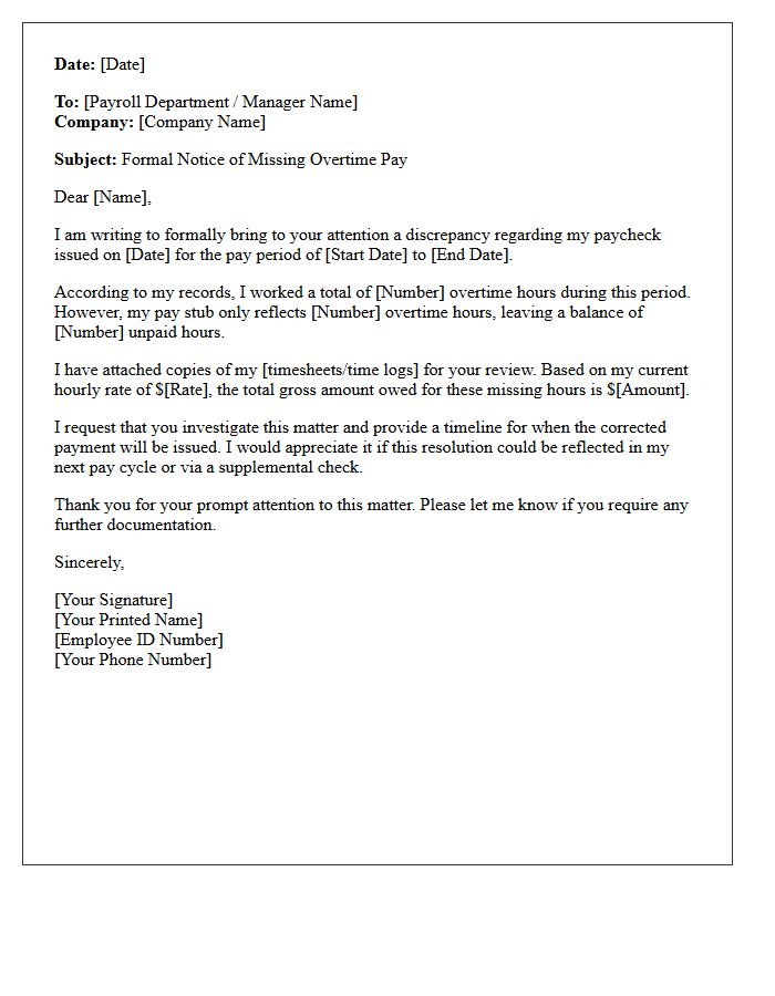 Missing Overtime Pay Resolution Letter