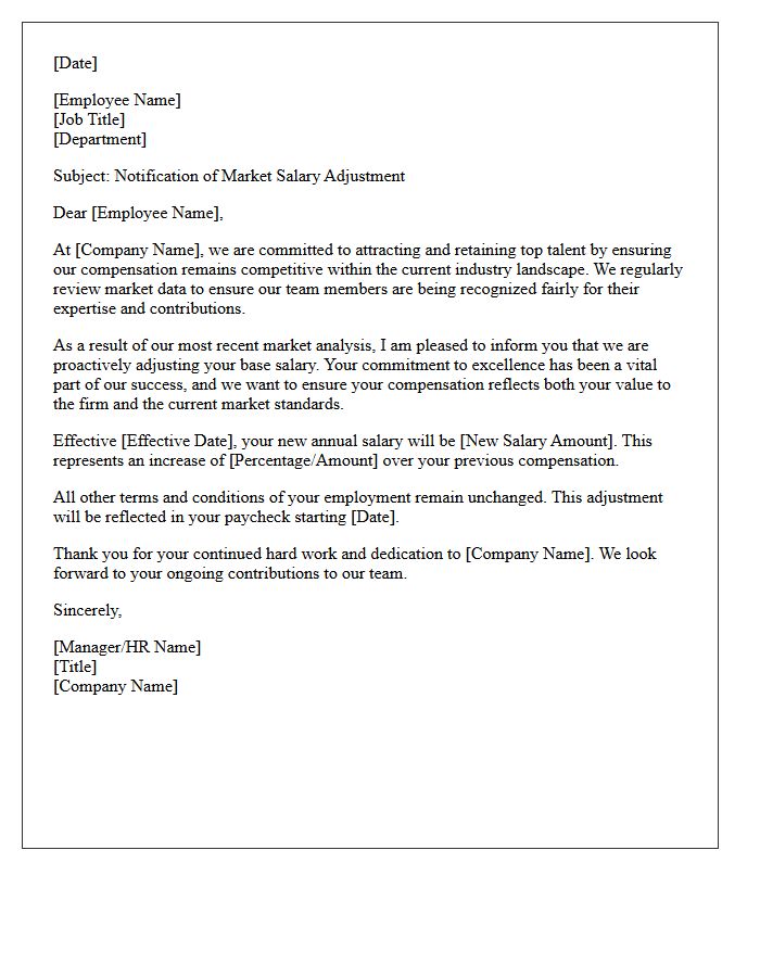 Proactive Market Adjustment Retention Letter