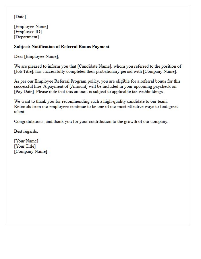 Referral Candidate Probation Completion Bonus Letter