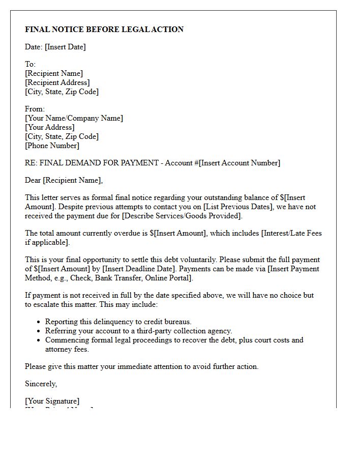 Final Notice Demand Letter