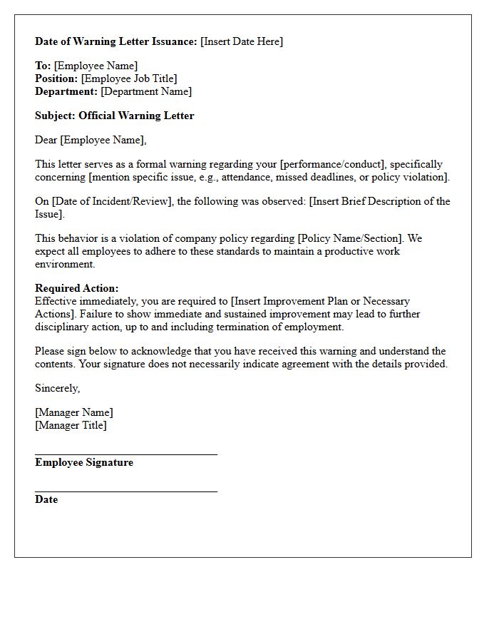 Date of Warning Letter Issuance