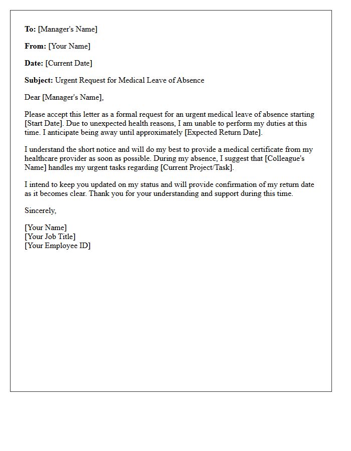 Urgent Mental Health Leave Request Letter