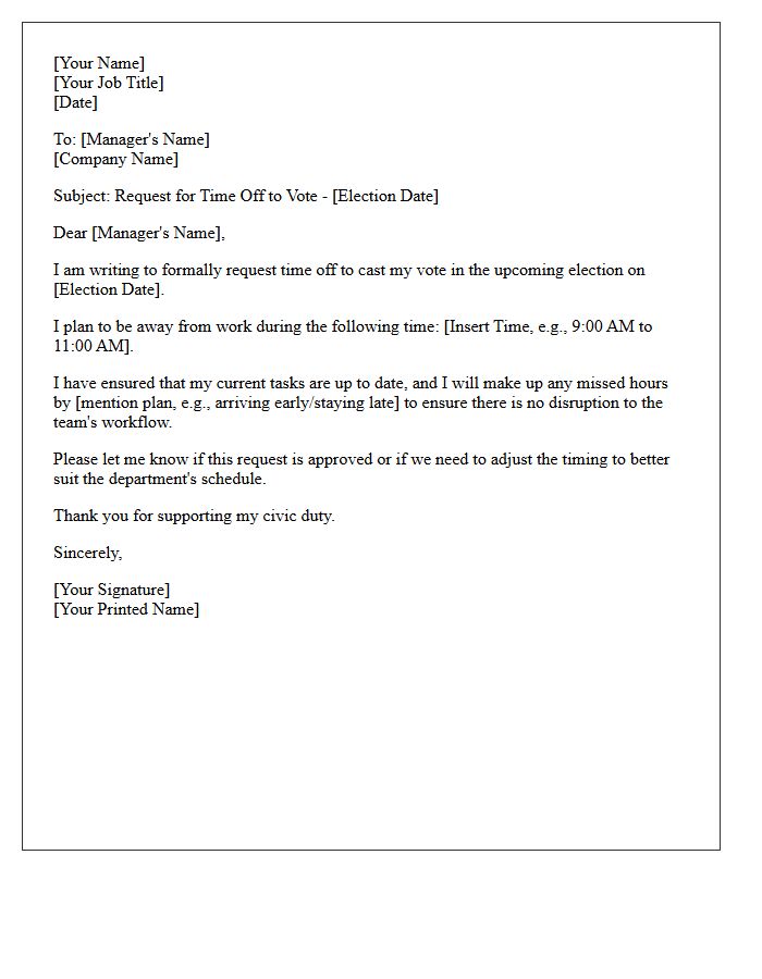 Election Day Voting Time Off Request Letter