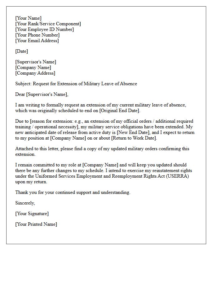 Military Leave of Absence Extension Request Letter