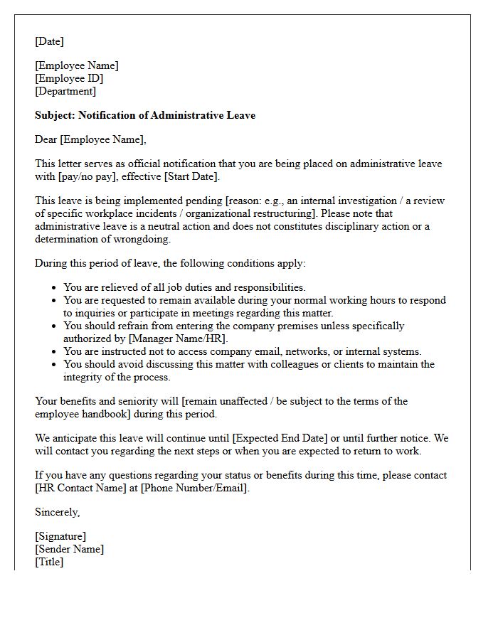 Administrative Leave of Absence Approval Letter