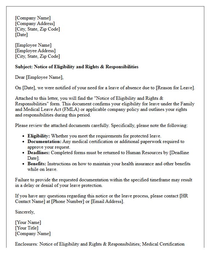 Notice of Eligibility and Rights Cover Letter