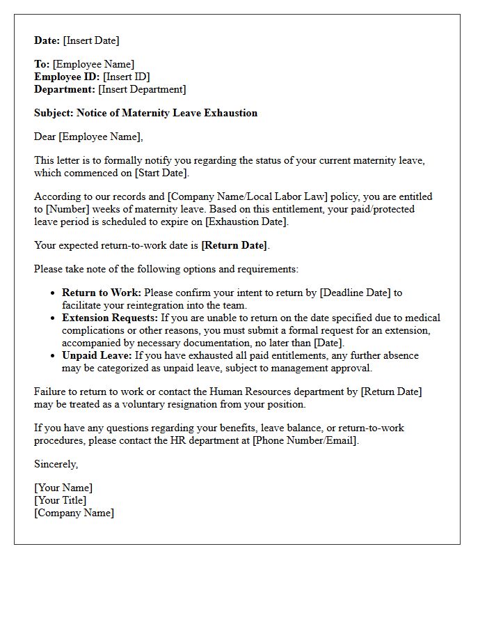 Maternity Leave Exhaustion Warning Letter