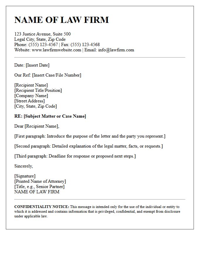 Law Firm Official Letterhead Information