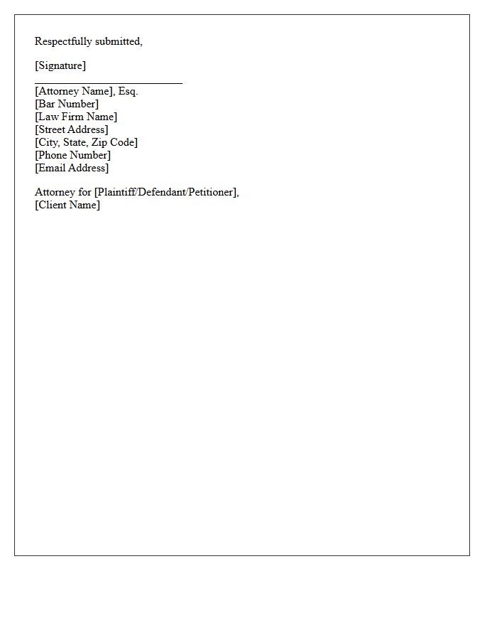 Executing Attorney Signature Block