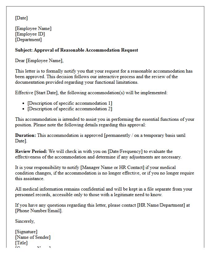 Disability Reasonable Accommodation Approval Letter