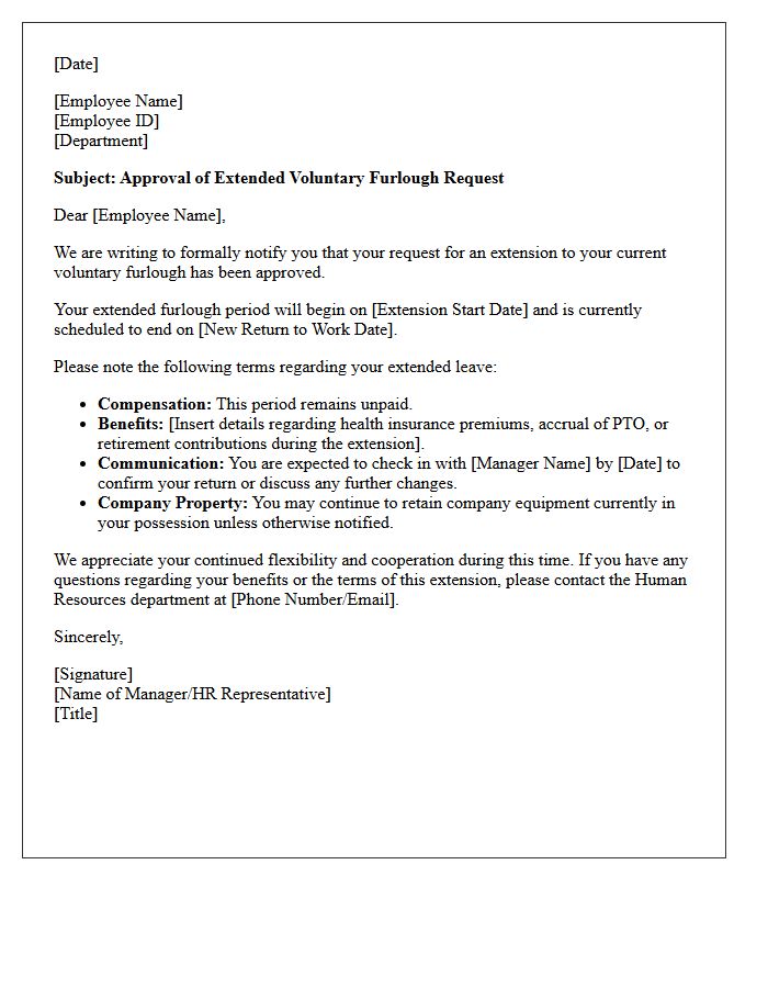 Extended Voluntary Furlough Request Approval Letter