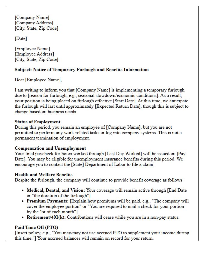 Furlough Notice And Benefits Continuation Information Letter