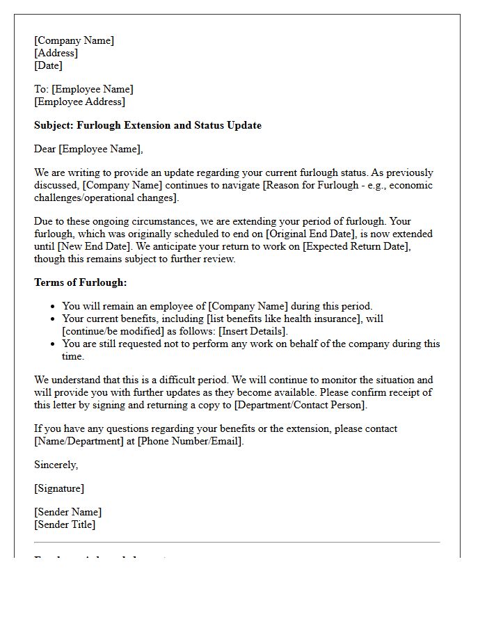 Furlough Extension And Status Update Letter