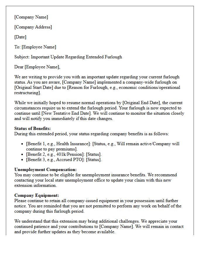 Extended Company-Wide Furlough Update Letter