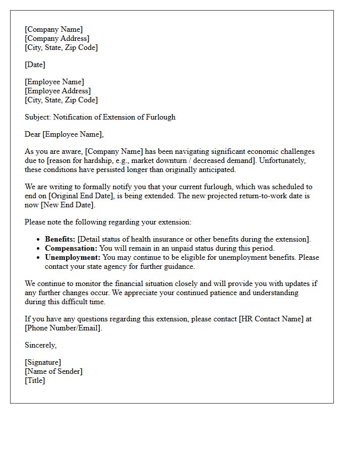 Economic Hardship Furlough Extension Letter