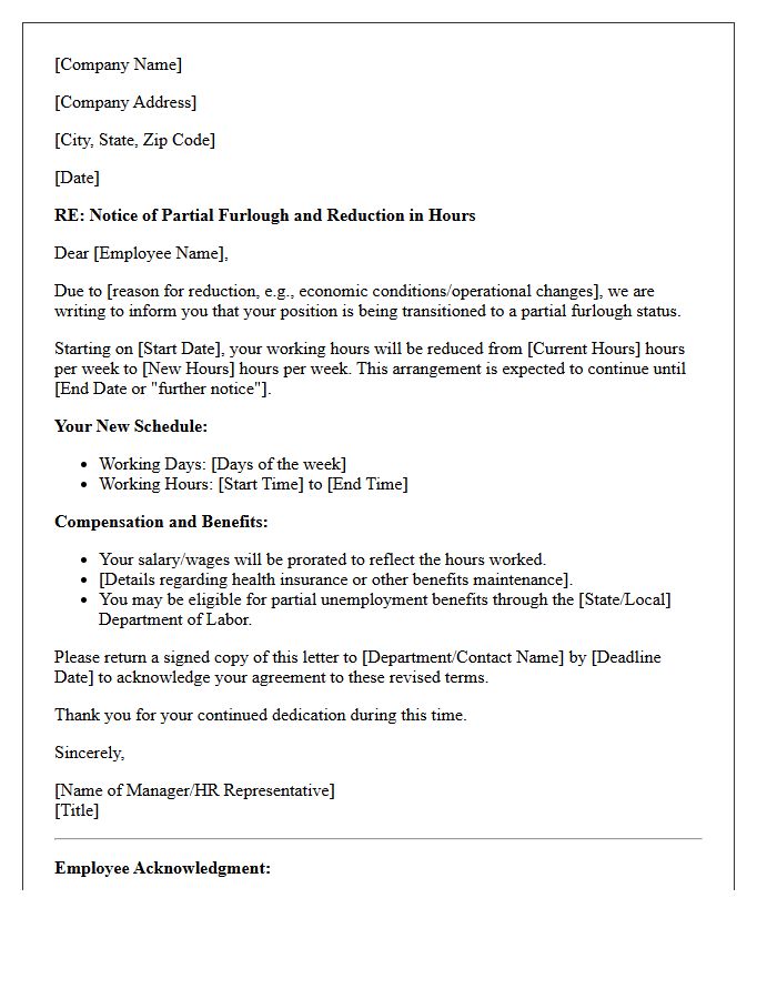 Partial Furlough And Reduced Hours Letter