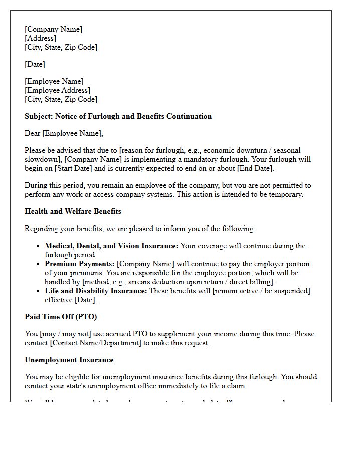 Notice Of Furlough And Benefits Continuation Letter