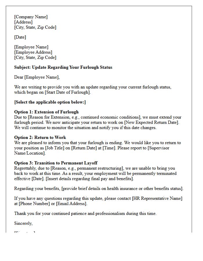 Furlough Status Update Letter
