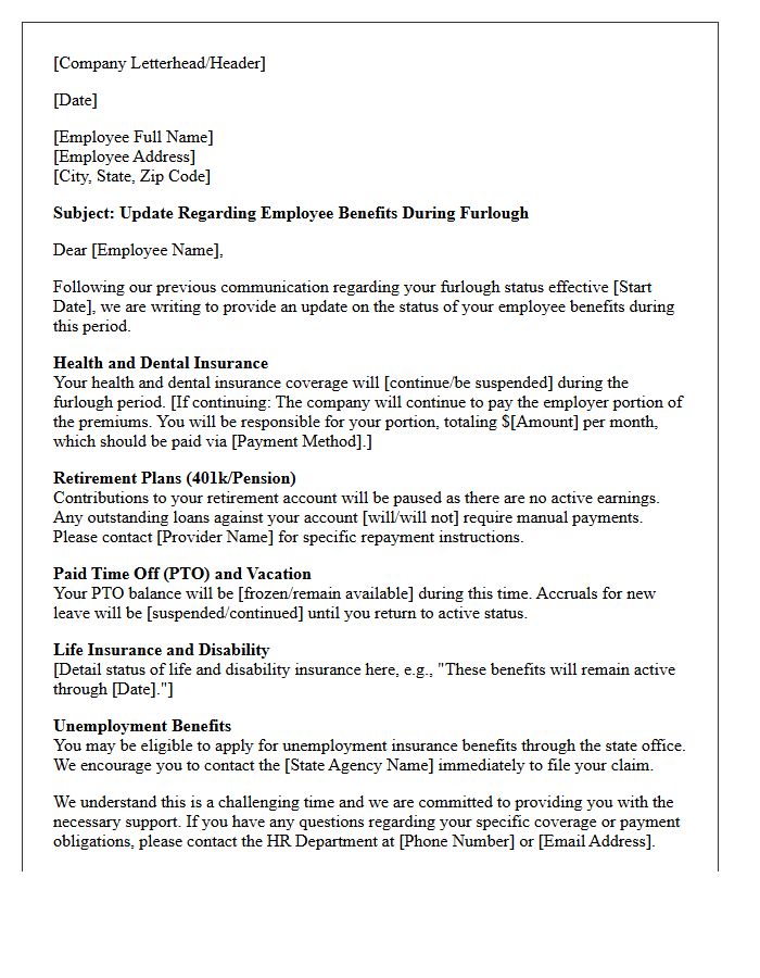 Furlough Benefits Update Letter