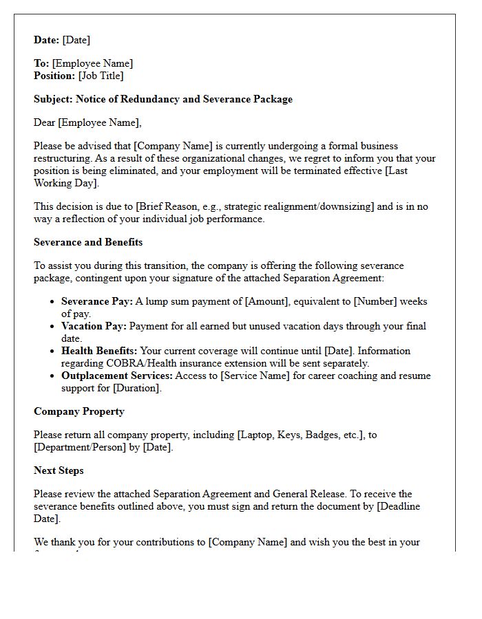 Restructuring Severance And Layoff Letter