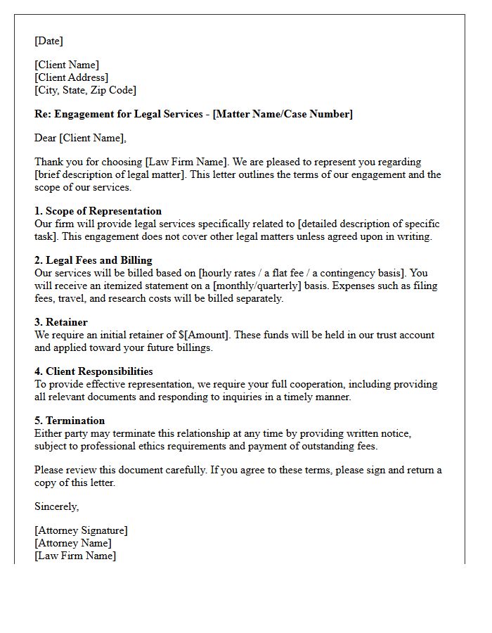 Law Firm Introduction And Engagement Letter Purpose