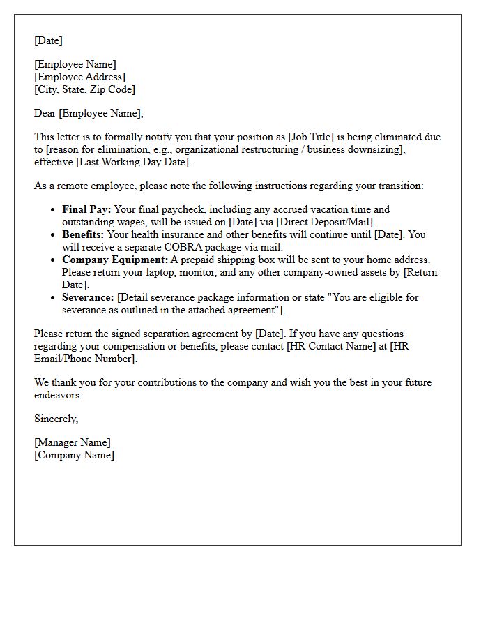 Remote Worker Role Elimination Letter